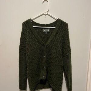 Abercrombie & Fitch Women's Green Cable Knit Oversized Sweater